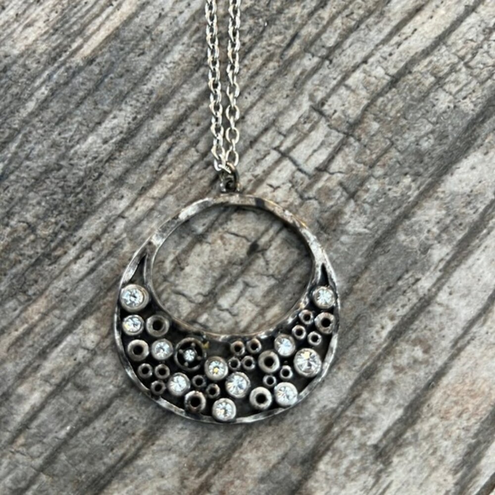 American eagle silver emblem necklace